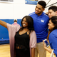 Back when he was with the Kentucky Wildcats, Karl-Anthony Towns (middle) and teammate and current Phoenix Sun Devin Booker take a selfie with Karl-Anthony’s girlfriend, left, India Gentry and Towns’ mother Jacqueline Cruz-Towns back in 2015. Cruz-Towns passed away in April due to COVID